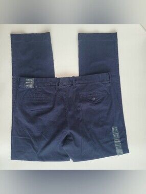 J.Crew Flex Straight Fit Chino Pants Navy Blue 35x32 H3186 New